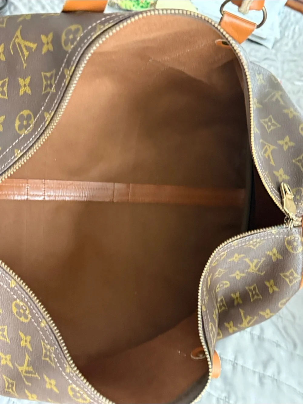 Louis Vuitton Monogram Canvas Travel Weekend Bag in Brown and Tan